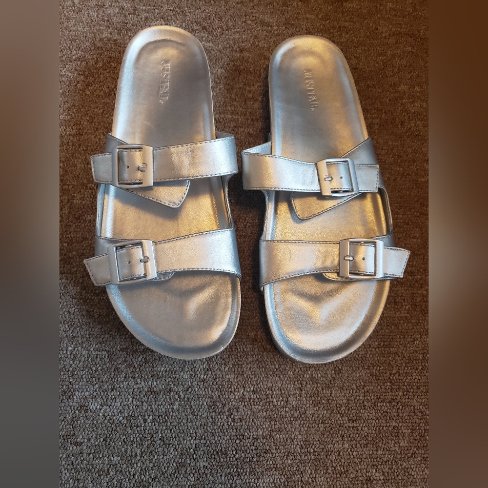 Silver sandals size 12 just fab
